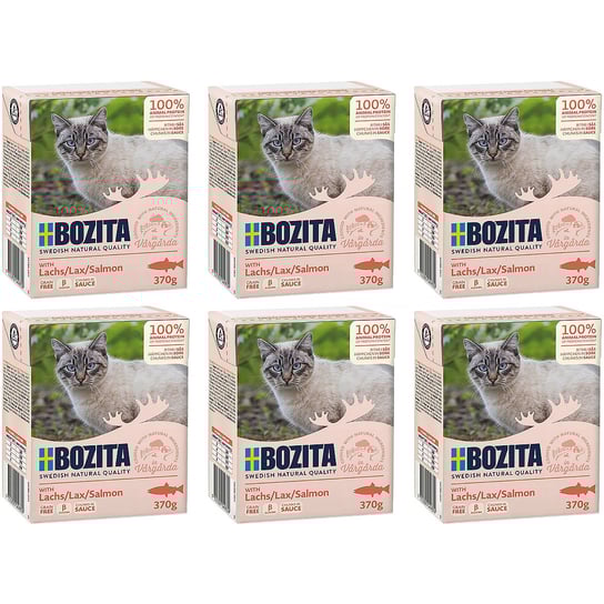 Mokra karma dla kota Bozita kawałki w sosie z łososiem 6 x 370 g Bozita