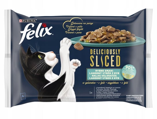 Mokra karma dla kota Felix Deliciously Sliced Rybne Smaki MIX SMAKI 320g Felix