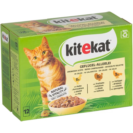 Mokra karma dla kota KITEKAT mix smaków w galaretce 12 x 85 g Mars