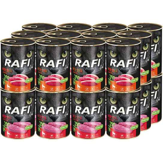 Mokra karma dla kota Rafi z mix smaków Cielęcina kaczka 24 x 400 g Rafi