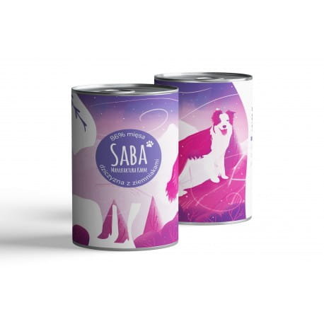 Mokra karma dla psa -  dziczyzna (86%) z ziemniakami SABA 850g SABA