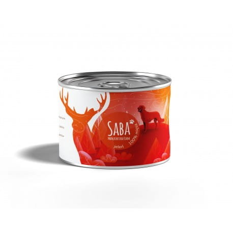 Mokra karma dla psa -  jeleń (100%) SABA 410g SABA