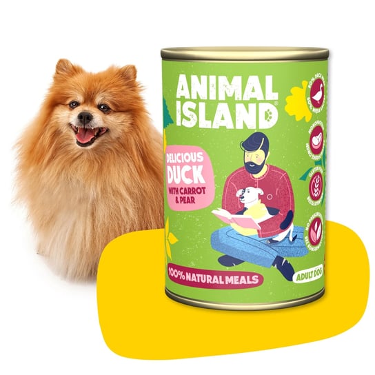 Mokra karma dla Psa kaczka z marchewką i gruszką 400g Animal Island Animal Island