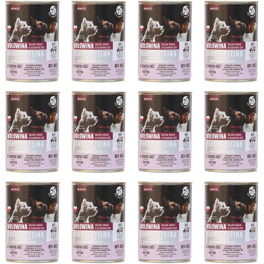 Mokra karma dla psa monoproteinowa PetRepublic wołowina 12 x 400 g Pet Republic