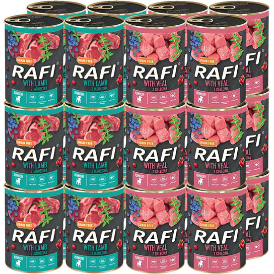 Mokra karma dla psa RAFI JUNIOR mix smaków 24 x 400 g Rafi