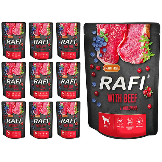Mokra karma dla psa RAFI z jagnięciną w saszetkach zestaw 10 x 300 g Rafi