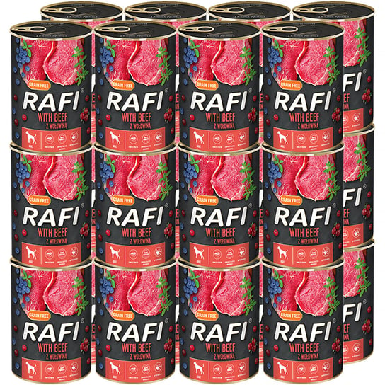 Mokra karma dla psa RAFI z wołowiną 24 x 400 g Rafi