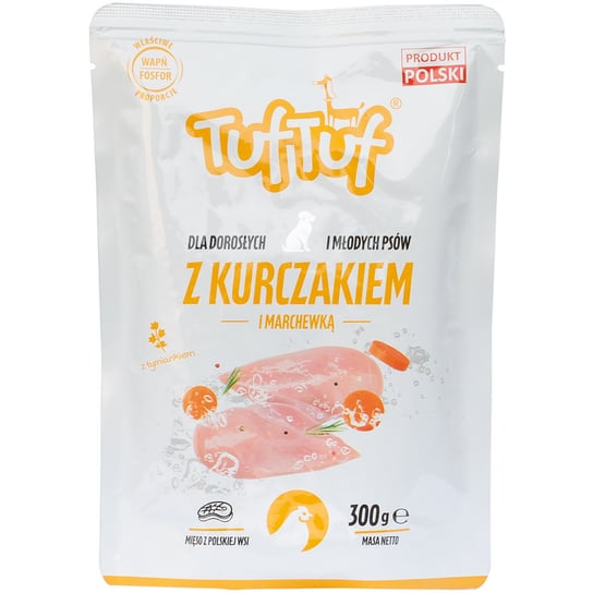 Mokra karma dla psa TUF TUF mielonka kurczak z marchewką zestaw 10 x 300 g Tuf Tuf