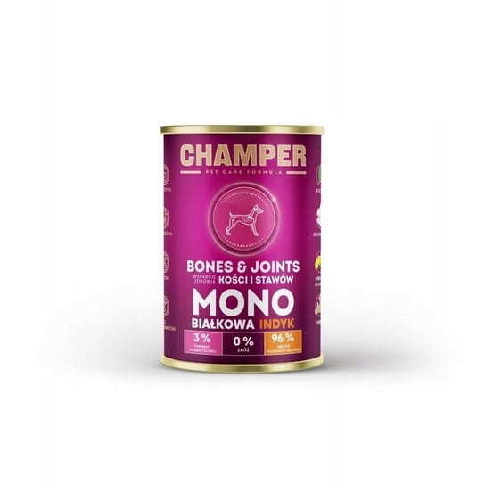 Mokra Karma Monobiałkowa Dla Psa Champer Bones&Joints Indyk 400G CHAMPER
