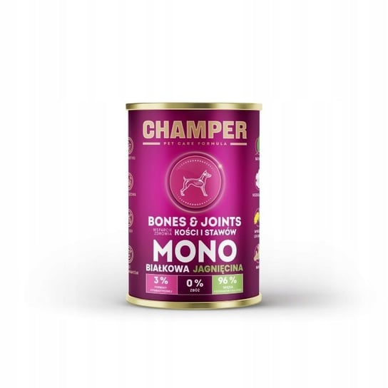 Mokra Karma Monobiałkowa Dla Psa Champer Bones&Joints Jagnięcina 400G CHAMPER