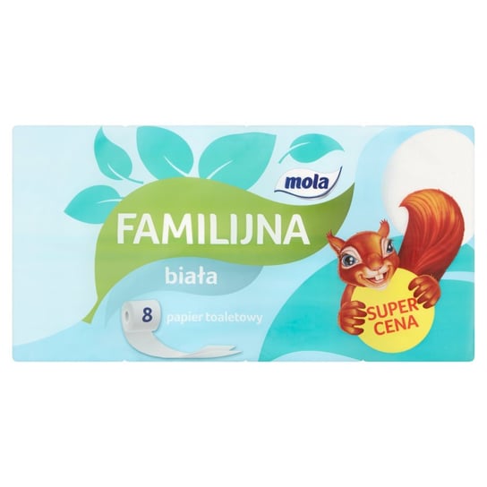 Mola Familijna biała papier toaletowy 8 rolek Metsa Tissue