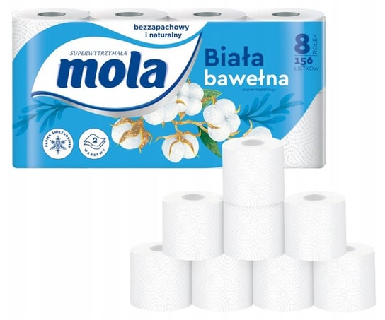 Mola Papier Toaletowy White Bawełniana Biel 8Szt. Mola