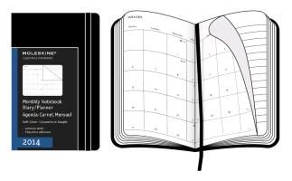 Moleskine 2014 Monthly Planner, 12 Month, Pocket, Black, Soft Cover (3.5 X 5.5) Moleskine