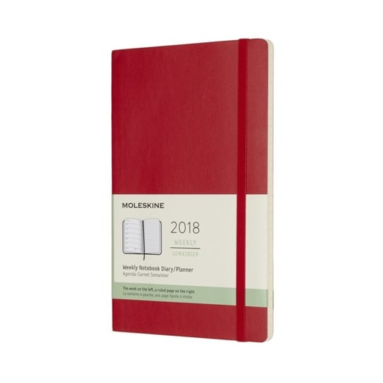 Moleskine, kalendarz książkowy 2018, format B6, czerwony PRIME LINE