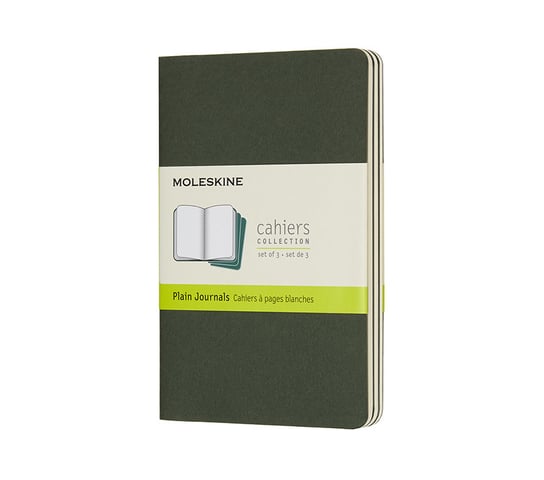 Moleskine, zestaw zeszytów gładkich, Cahier Journals, butelkowa zieleń 