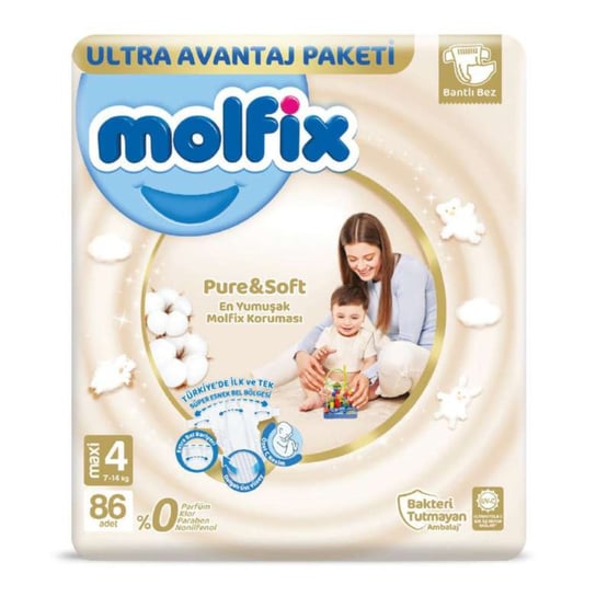 Molfix Pure&Soft Pieluszki Maxi 4 (7-14 Kg) 86 Szt Inna marka