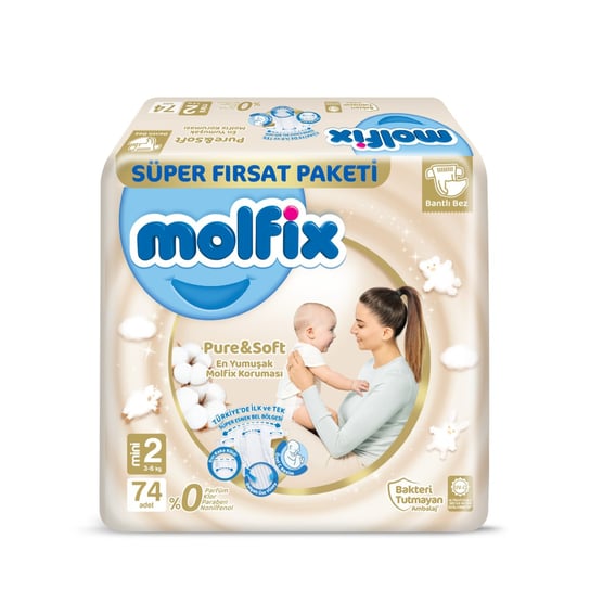 Molfix Pure&Soft Pieluszki Mini 2 (3-6 Kg) 74 Szt. Inna marka