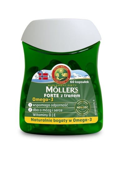 Moller's Forte - suplement diety z tranem Omega-3, 60 kapsułek Orkla