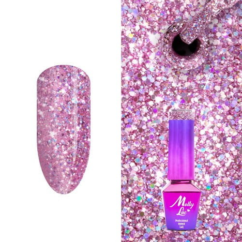 Molly Lac, Lakier Hybrydowy, Born To Glow Absolute Pink, 5 ml Nr 571 Molly Lac