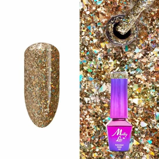 Molly Lac, Lakier Hybrydowy, Crushed Diamonds Lady In Gold, 5 ml Nr 535 Molly Lac