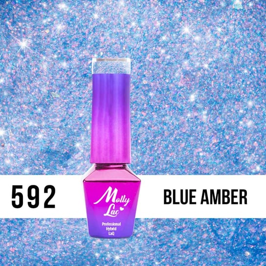 Molly Lac, Mermaid Whispers 592 Blue Amber, Lakier Hybrydowy, 5ml Molly Lac