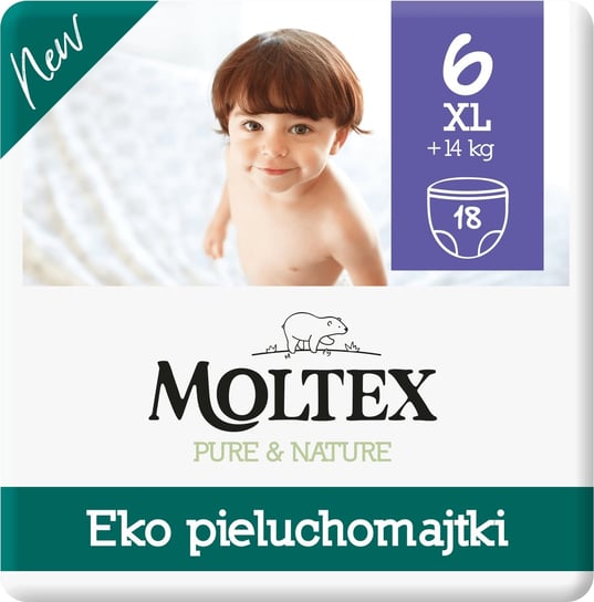 Moltex, Pieluchomajtki ekologiczne, rozmiar 6 Pants XL, 14 kg+, 18 szt. Moltex