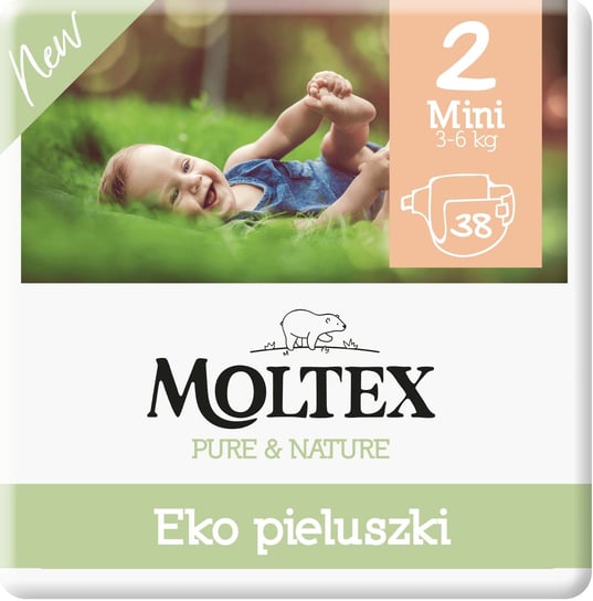 Moltex, Pieluszki ekologiczne, rozmiar 2 Mini, 3-6 kg, 38 szt. Moltex