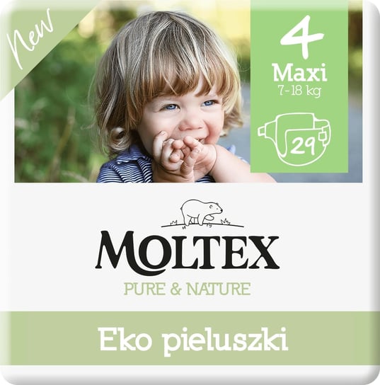 Moltex, Pieluszki ekologiczne, rozmiar 4 Maxi, 7-18 kg, 29 szt. Moltex