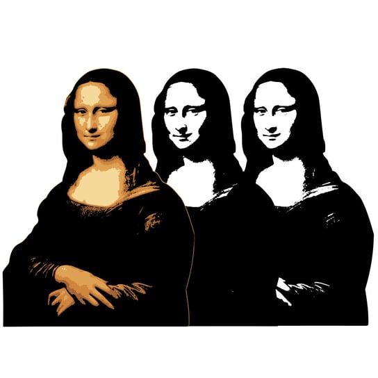 Mona Lisa in Black and White and Colours 60x90 Legendarte
