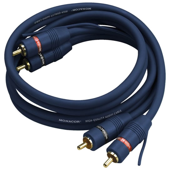 MONACOR AC-080/BL - Kabel połączeniowy audio 2 RCA - 2 RCA 0.8m : Długość - 0,8m Monacor