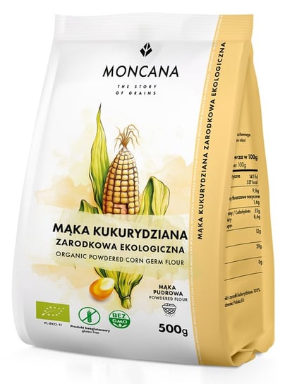 Moncana Ekologiczna pudrowa bezglutenowa mąka kukurydziana zarodkowa 500 g Botanika Farm