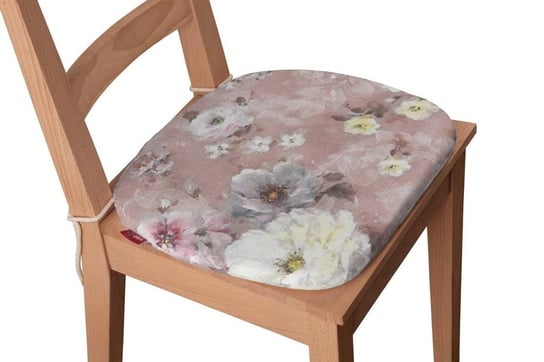 Monet Siedzisko Bartek na krzesło, kremowe i różowe kwiaty na ciemno różowym tle, 40x37x2,5 cm Dekoria