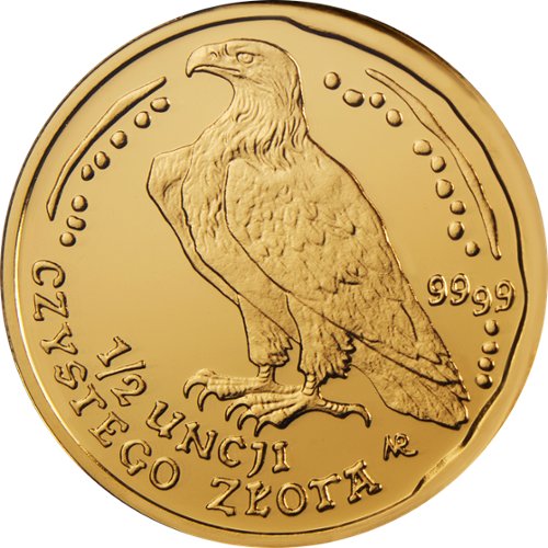 Moneta Orzeł Bielik 1/2 uncji złota - wysyłka 24 h! Mennica Skarbowa