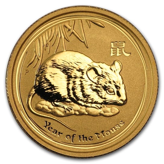 Moneta Rok Myszy 2008 1/4 uncji złota - wysyłka 24 h! Mennica Skarbowa