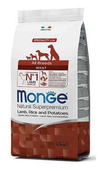 Monge adult monoprotein jagnięcina z ryżem 2,5kg - 2,5kg Monge