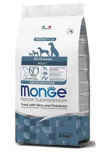 Monge adult monoprotein pstrąg z ryżem 2,5kg - 2,5kg Monge