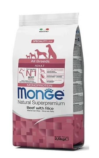 Monge adult monoprotein wołowina z ryżem 12kg - 12kg Monge