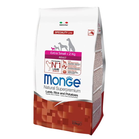 Monge Specjality Line Extra Small Jagnięcina z ryżem i ziemniakami 2,5kg Monge