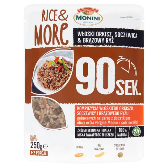 Monini Rice & More Kompozycja Włoskiego Orkiszu Soczewicy I Brązowego Ryżu 250 G Inna marka