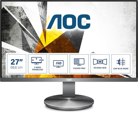 Monitor, AOC, I2790VQ/BT (27"; IPS/PLS; FullHD 1920x1080; DisplayPort, HDMI, VGA; kolor srebrny) AOC