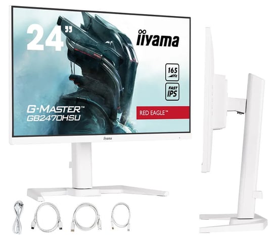 Monitor iiyama G-Master GB2470HSU-W5 Red Eagle 24" IPS LED 0,8ms 165Hz /HDMI DP/ FlicerFree, FreeSync, Biały iiyama