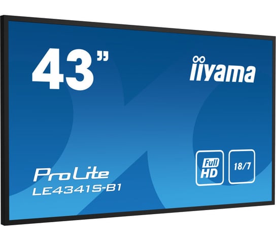 Monitor iiyama ProLite LE4341S-B1 43" IPS LED, FHD, 18/7 Digital Signage, 1xVGA, 3xHDMI iiyama
