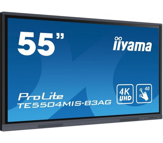 Monitor Interaktywny Iiyama Prolite Te5504Mis-B3Ag, 55" Ips, 4K, Vga, Hdmi, Usb-C, Wifi, Android 9, Iiware, Screensharepro, 24/7 iiyama