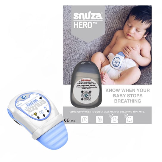 Monitor oddechu SNUZA HERO MD (Wyrób medyczny) do pieluszki z unikalnym systemem pobudzania wibracjami. Snuza