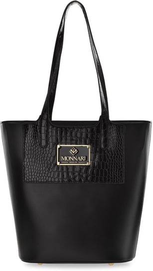 Monnari elegancka torebka shopper na ramię czarna MONNARI