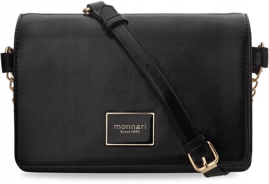 Monnari klasyczna elegancka listonoszka torebka damska kopertówka czarna MONNARI
