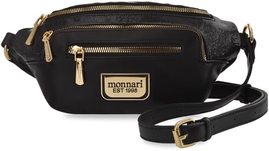 Monnari torebka damska elegancka nerka saszetka biodrówka czarna logo MONNARI