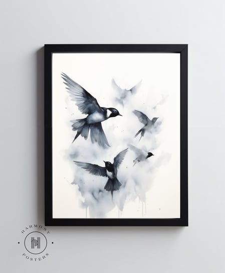Monochromatyczne ptaki - 30x40 cm - Bez ramy Harmony Posters