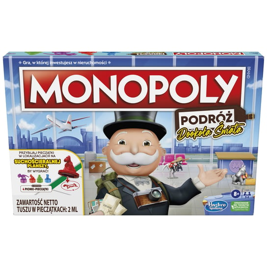 Monopoly Podróż Dookoła Świata, F5688 gra planszowa Monopoly