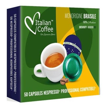 Monorigine Brasile kapsułki kompatybilne z systemem NESPRESSO PROFESSIONAL - 50 kapsułek Italian Coffee